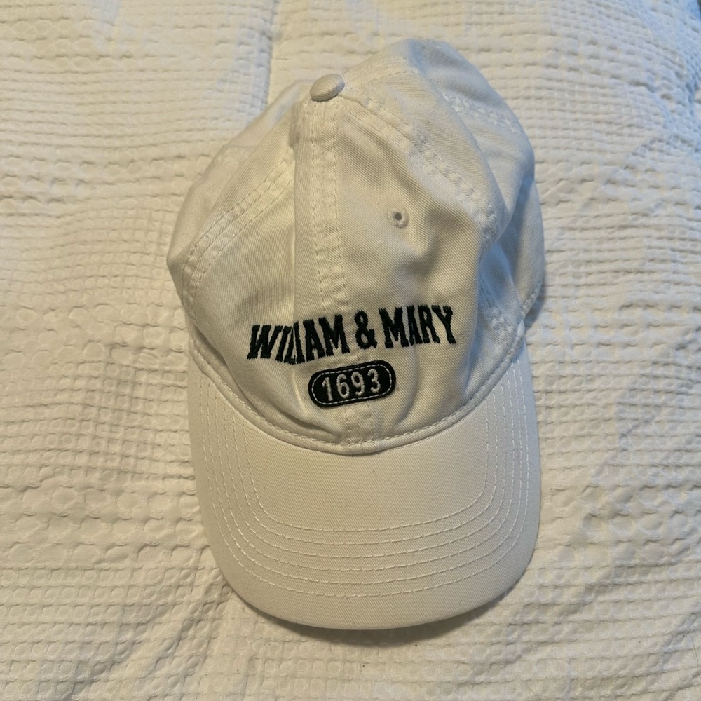 William & Mary Unisex Hat in color white and adjustable